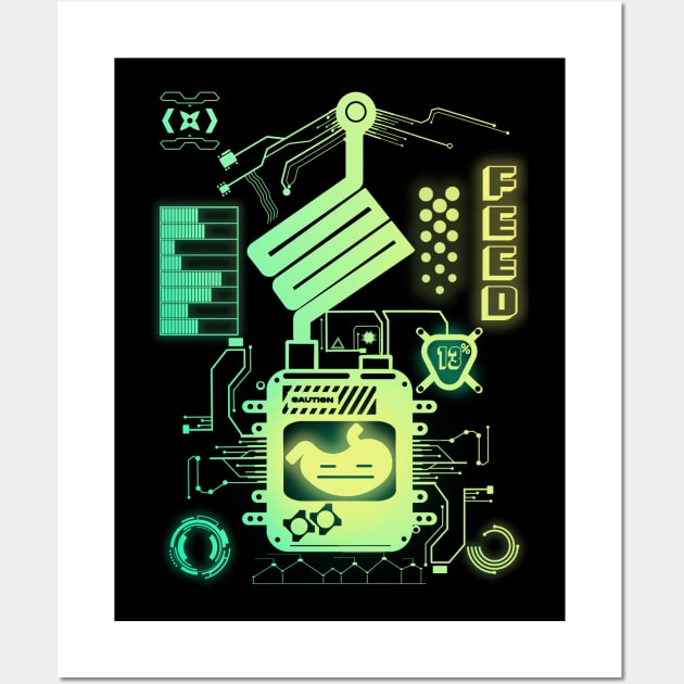 Feed Circuit cyberpunk neon Wall Art by Kowhai Art